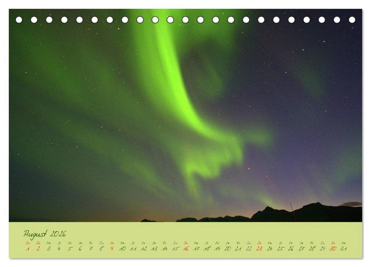 Produktbild: Nordlicht-Zauber auf den Lofoten. Aurora borealis (Tischkalender 2026 DIN A5 quer), CALVENDO Monatskalender