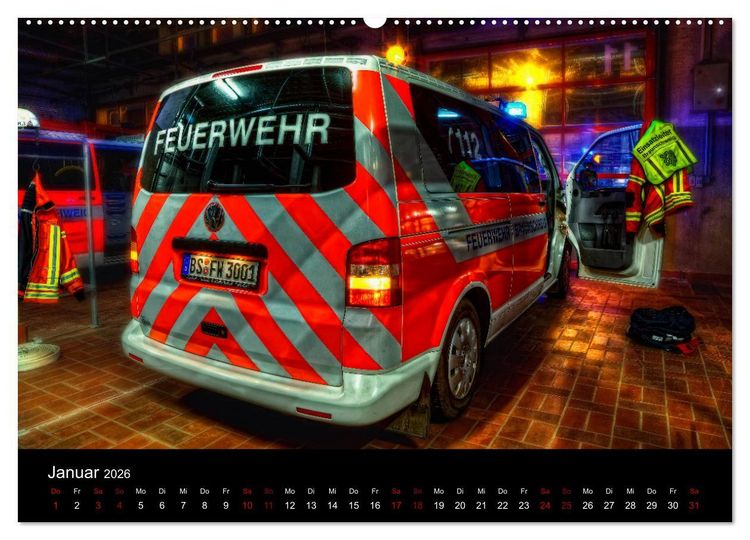 Produktbild: Berufsfeuerwehr Braunschweig (hochwertiger Premium Wandkalender 2026 DIN A2 quer), Kunstdruck in Hochglanz