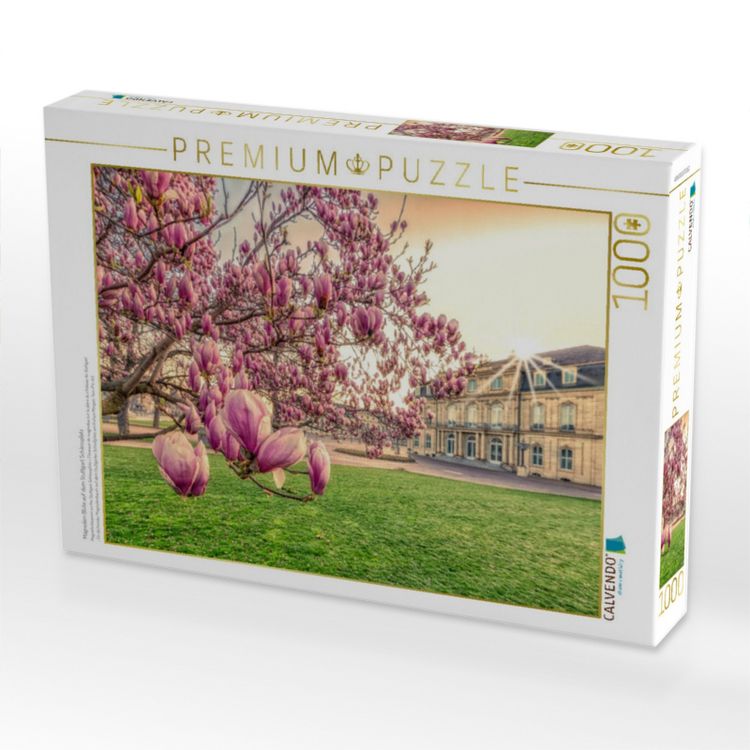 Produktbild: CALVENDO Puzzle Magnolien Bl&uuml;te auf dem Stuttgart Schlossplatz | 1000 Teile Lege-Gr&ouml;&szlig;e 64x48cm Foto-Puzzle f&uuml;r gl&uuml;ckliche Stunden
