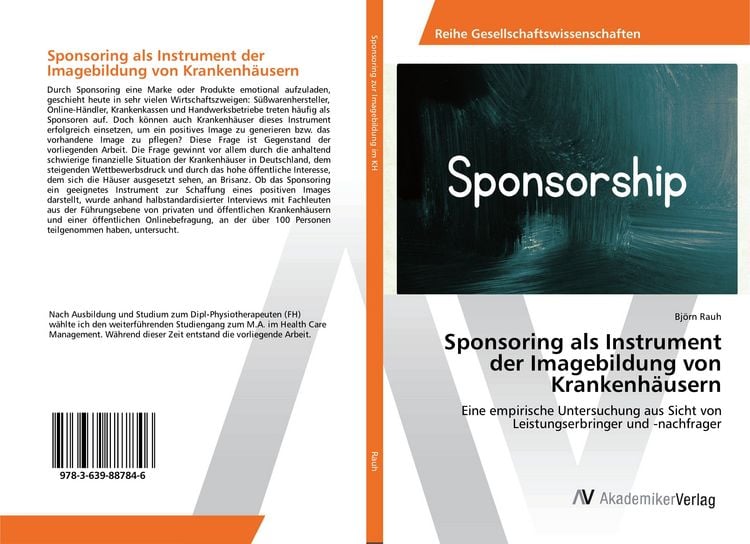 Produktbild: Sponsoring als Instrument der Imagebildung von Krankenh&auml;usern