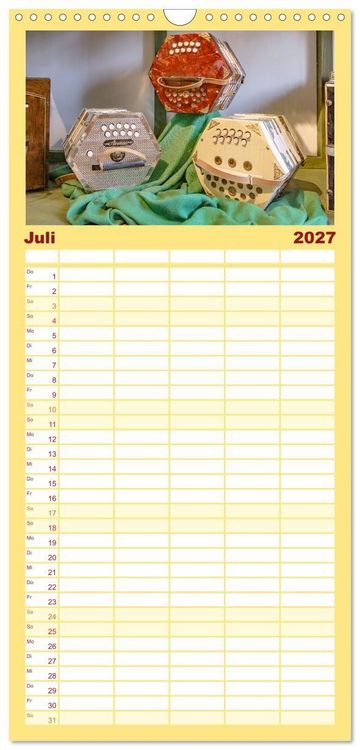 Produktbild: Familienplaner 2027 - Concertina und Bandoneon mit 5 Spalten (Wandkalender, 21 x 45 cm) CALVENDO