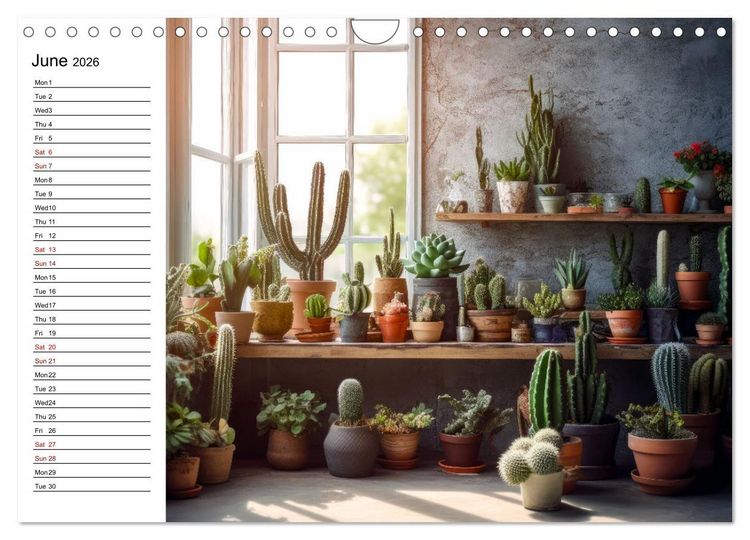 Produktbild: Cacti Wonderland (Wall Calendar 2026 DIN A4 landscape), CALVENDO 12 Month Wall Calendar