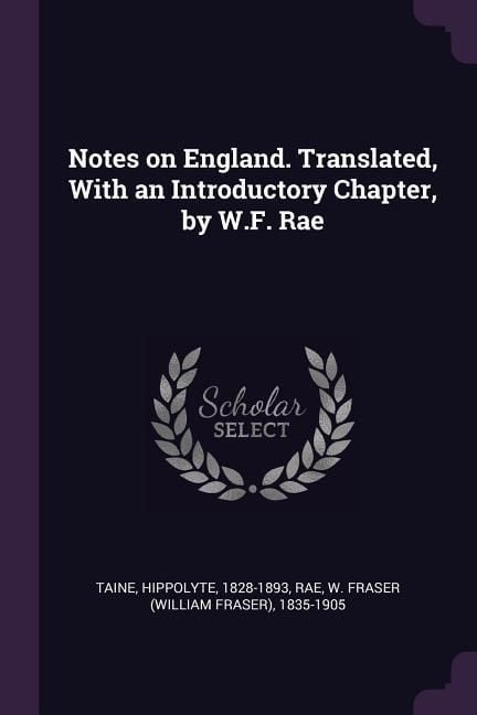 Produktbild: Notes on England. Translated, With an Introductory Chapter, by W.F. Rae