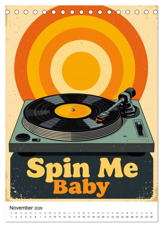 Produktbild: Feel the Groove &ndash; Funk & Soul Vintage (Tischkalender 2026 DIN A5 hoch), CALVENDO Monatskalender