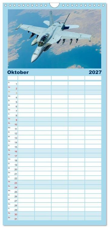 Produktbild: Familienplaner 2027 - Kampfjets - D&uuml;senj&auml;ger-Kalender mit 5 Spalten (Wandkalender, 21 x 45 cm) CALVENDO