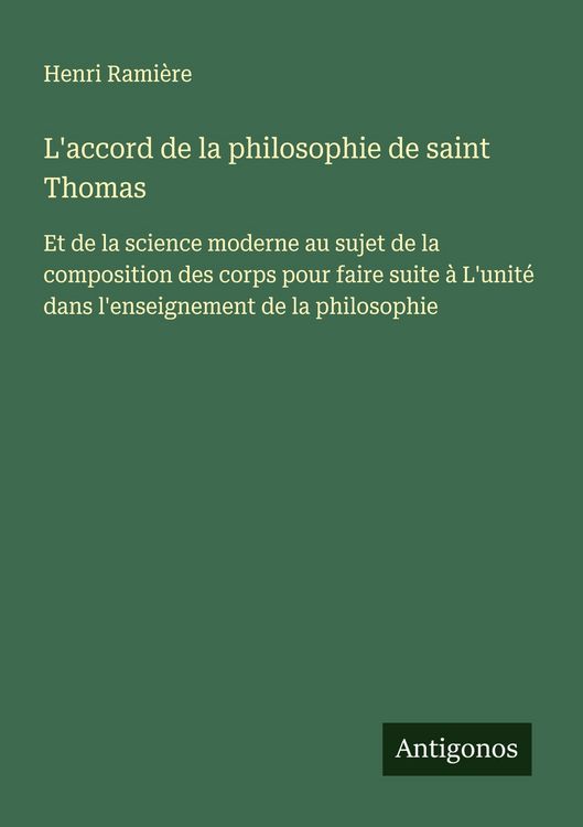 Produktbild: L'accord de la philosophie de saint Thomas