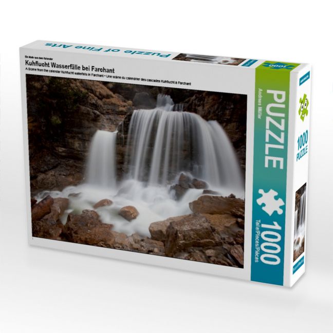 Produktbild: CALVENDO Puzzle Ein Motiv aus dem Kalender Kuhflucht Wasserf&auml;lle bei Farchant | 1000 Teile Lege-Gr&ouml;&szlig;e 64x48cm Foto-Puzzle f&uuml;r gl&uuml;ckliche Stunden