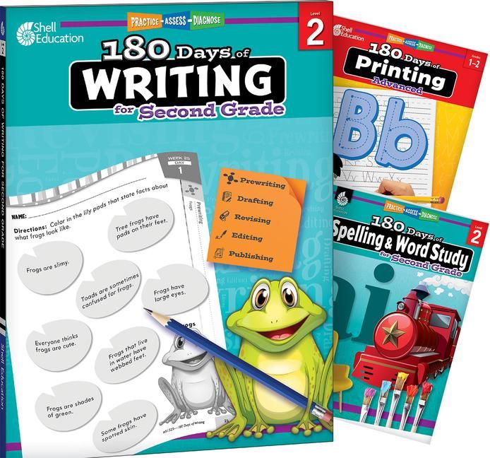 Produktbild: 180 Days(tm) Writing, Spelling, & Printing Grade 2: 3-Book Set