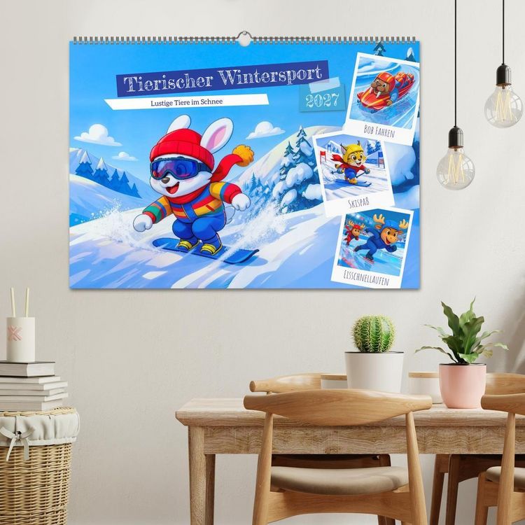 Produktbild: Tierischer Wintersport - Lustige Tiere im Schnee (Wandkalender 2027 DIN A2 quer), CALVENDO Monatskalender