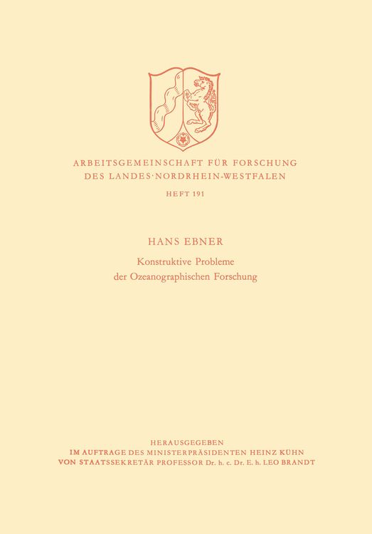 Produktbild: Konstruktive Probleme der Ozeanographischen Forschung