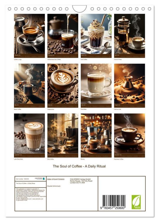 Produktbild: The Soul of Coffee - A Daily Ritual (Wall Calendar 2026 DIN A4 portrait), CALVENDO 12 Month Wall Calendar