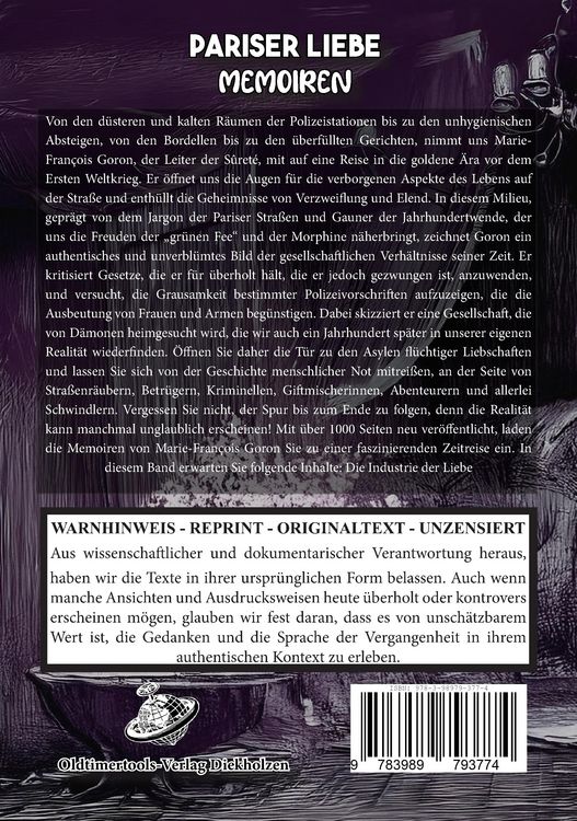 Produktbild: Pariser Liebe - Memoiren Der Chef der Pariser Sicherheitspolizei (Surete) ermittelt Teil 2