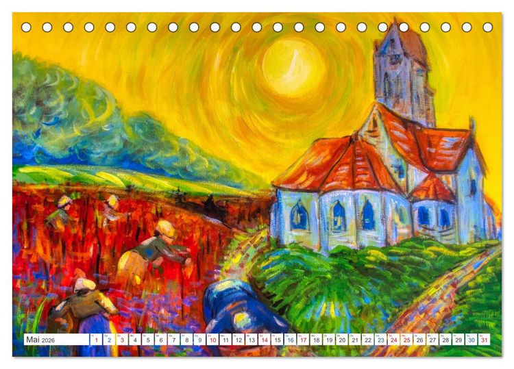 Produktbild: Van Gogh - neu interpretiert (Tischkalender 2026 DIN A5 quer), CALVENDO Monatskalender