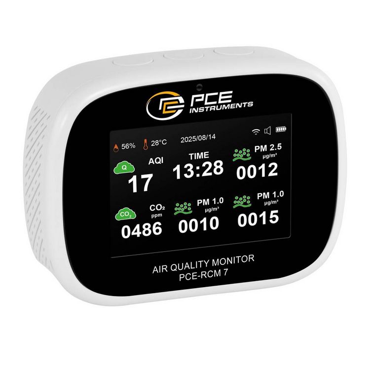 Produktbild: Kohlendioxid-Messger&auml;t PCE Instruments PCE-RCM 7 CO2 mit Temperaturmessfunktion, mit USB-Schnittstelle