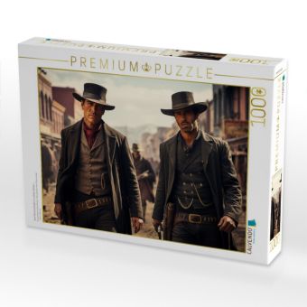 Produktbild: CALVENDO Puzzle Zwei Revolverhelden im wilden Westen | 1000 Teile Lege-Gr&ouml;&szlig;e 64x48cm Foto-Puzzle f&uuml;r gl&uuml;ckliche Stunden