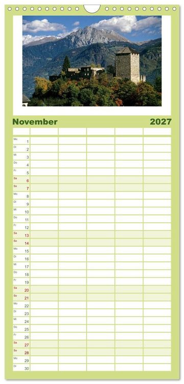 Produktbild: Familienplaner 2027 - S&Uuml;DTIROL - Land der Berge mit 5 Spalten (Wandkalender, 21 x 45 cm) CALVENDO
