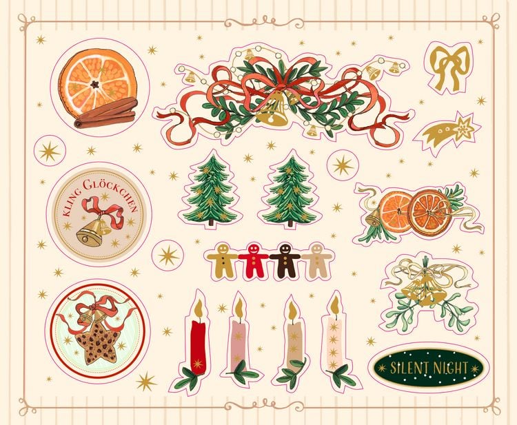 Produktbild: Stickerbuch &ndash; Zauberhafte Weihnachtssticker