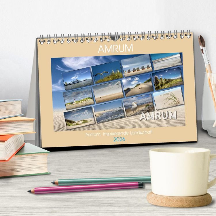 Produktbild: Amrum, inspirierende Landschaft (Tischkalender 2026 DIN A5 quer), CALVENDO Monatskalender