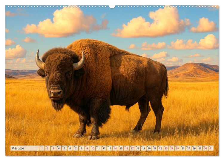 Produktbild: USA &ndash; von Yellowstone bis Texas - Cowboys, Pr&auml;rie und Bisons (Wandkalender 2026 DIN A2 quer), CALVENDO Monatskalender