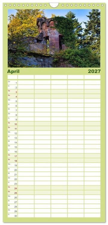Produktbild: Familienplaner 2027 - Burg Wildenberg mit 5 Spalten (Wandkalender, 21 x 45 cm) CALVENDO