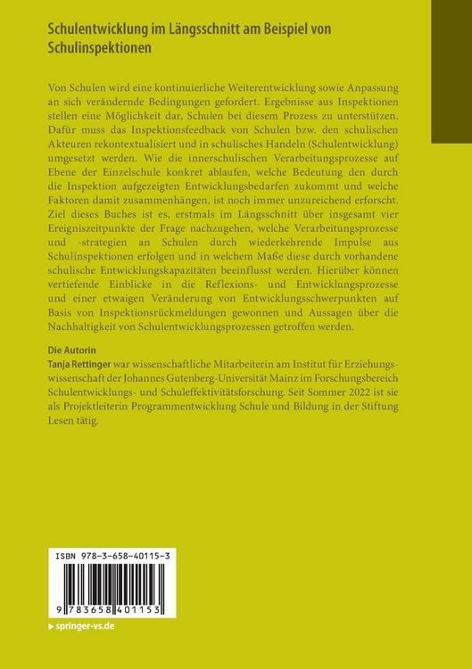 Produktbild: Schulentwicklung im L&auml;ngsschnitt am Beispiel von Schulinspektionen