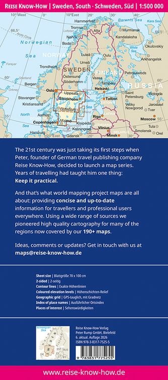 Produktbild: Reise Know-How Landkarte Schweden, S&uuml;d (1:500.000)