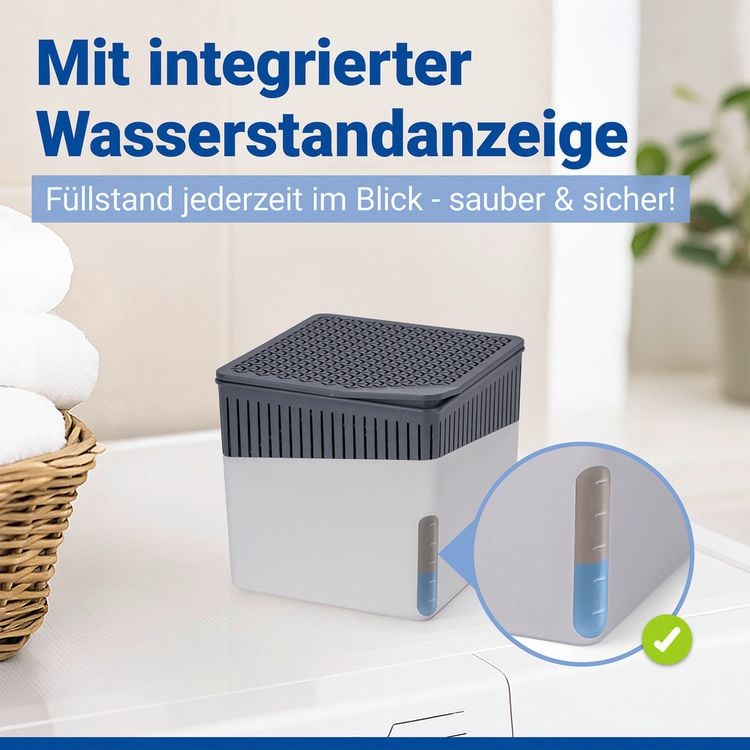 Produktbild: Raumentfeuchter Mod. Cube Grau 500 g, 2er Set, beugt Schimmel und Ger&uuml;chen vor