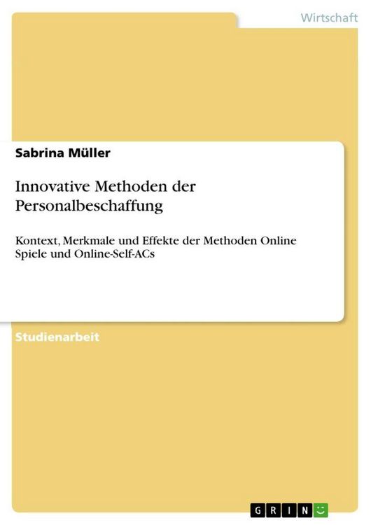 Produktbild: Innovative Methoden der Personalbeschaffung
