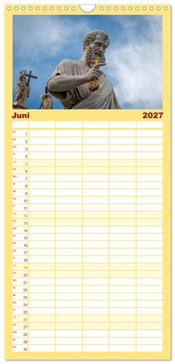 Produktbild: Familienplaner 2027 - San Pietro - Petersplatz und Petersdom mit 5 Spalten (Wandkalender, 21 x 45 cm) CALVENDO