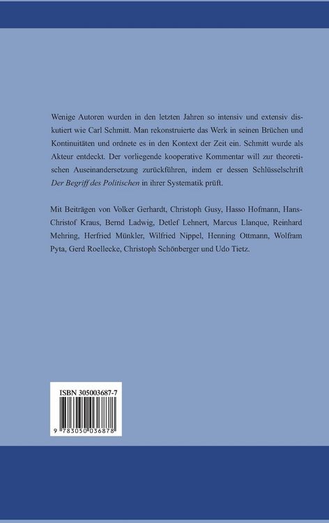 Produktbild: Carl Schmitt: Der Begriff des Politischen