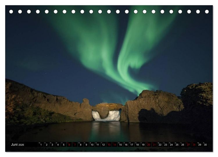 Produktbild: Aurora borealis - Magische Polarlichtn&auml;chte in Island und Norwegen (Tischkalender 2026 DIN A5 quer), CALVENDO Monatskalender