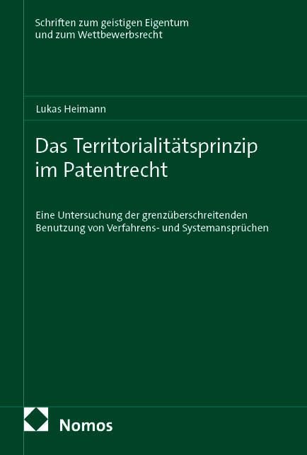 Produktbild: Das Territorialit&auml;tsprinzip im Patentrecht