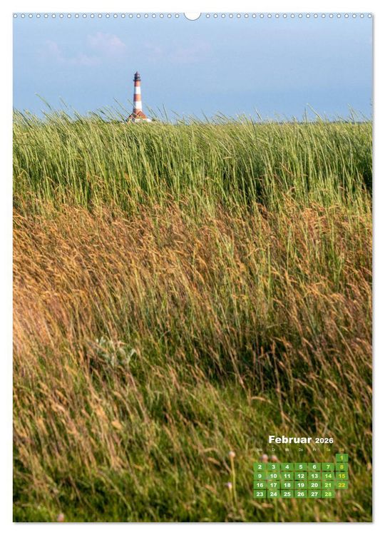 Produktbild: Westerhever - Wattwanderung in den Sonnenuntergang (hochwertiger Premium Wandkalender 2026 DIN A2 hoch), Kunstdruck in Hochglanz
