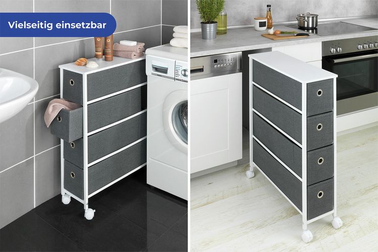 Produktbild: Nischenregal 4 Schubladen, Nischen-K&uuml;chenregal mit 4 Schubladen