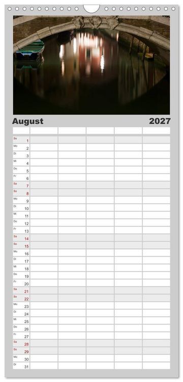 Produktbild: Familienplaner 2027 - Venedig bei Nacht mit 5 Spalten (Wandkalender, 21 x 45 cm) CALVENDO