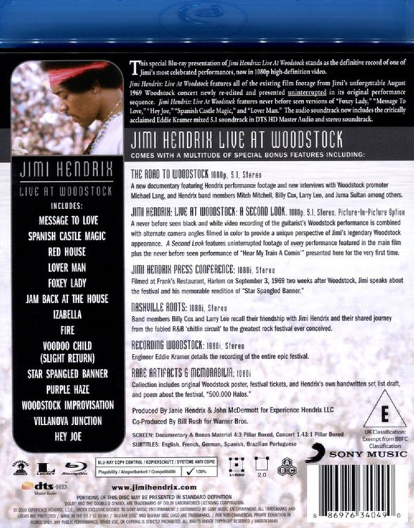 Produktbild: Jimi Hendrix - Live At Woodstock - Definitive Blu-ray Collection