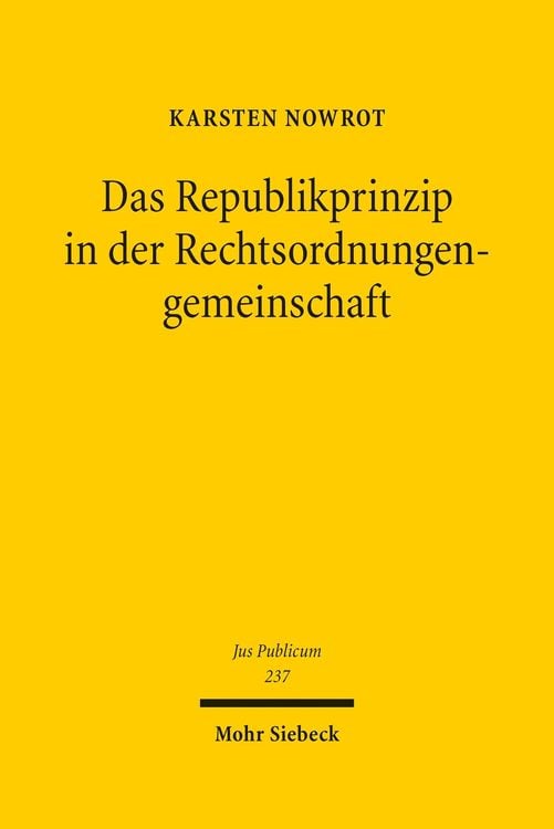 Produktbild: Das Republikprinzip in der Rechtsordnungengemeinschaft