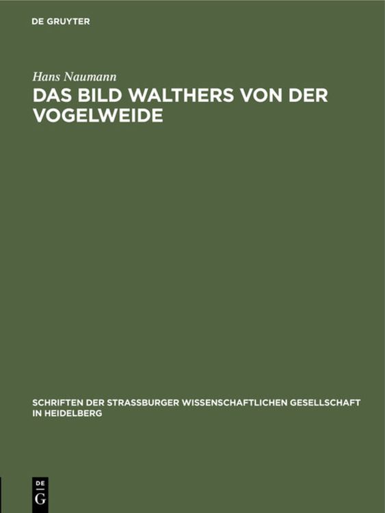 Produktbild: Das Bild Walthers von der Vogelweide