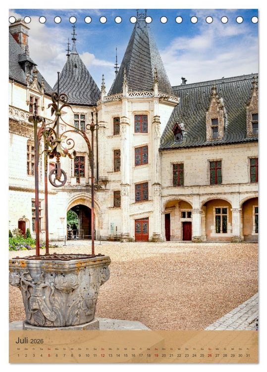 Produktbild: Die Schl&ouml;sser im Loiretal (Tischkalender 2026 DIN A5 hoch), CALVENDO Monatskalender