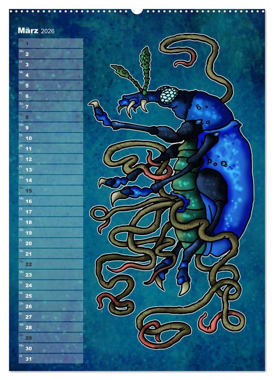 Produktbild: Bestiarium Vladi Krafft (Wandkalender 2026 DIN A2 hoch), CALVENDO Monatskalender