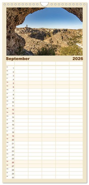 Produktbild: Familienplaner 2026 - Italiens Welterbe Matera mit 5 Spalten (Wandkalender, 21 x 45 cm) CALVENDO