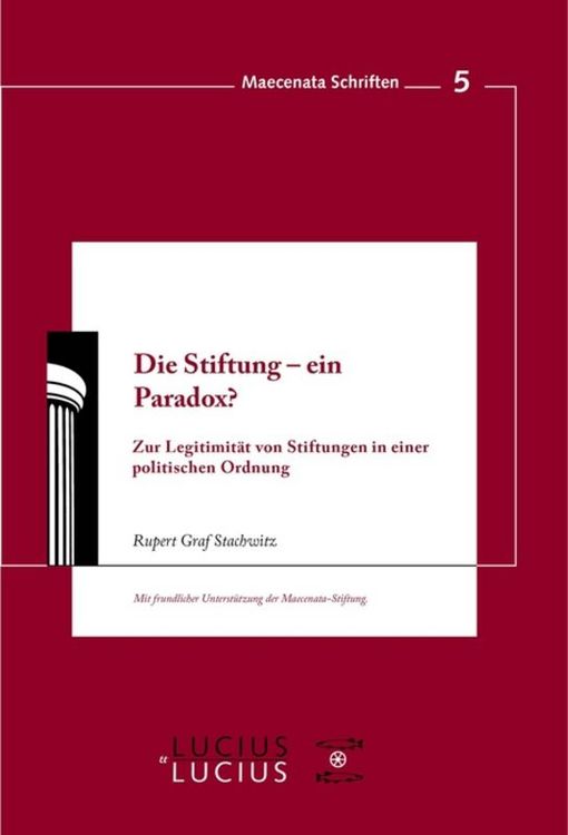 Produktbild: Die Stiftung - ein Paradox?