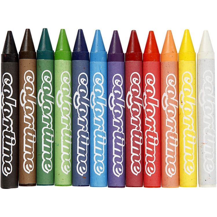 Produktbild: Creativ Company Colortime Farbkreide, L 10 cm, Dicke 11 mm, sortierte Farben, 12 Stk