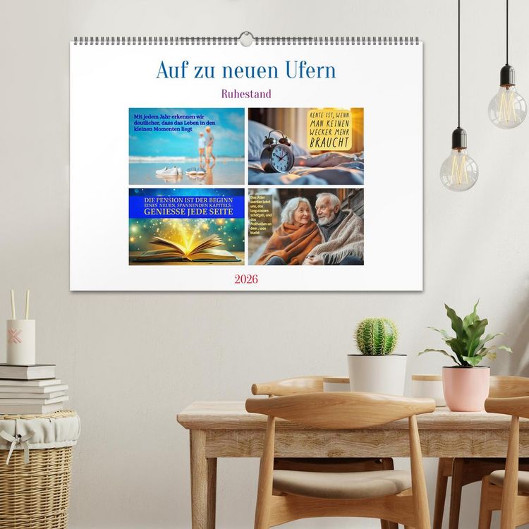 Produktbild: Auf zu neuen Ufern - Ruhestand (Wandkalender 2026 DIN A2 quer), CALVENDO Monatskalender
