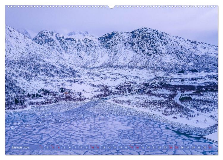 Produktbild: Troms&oslash; in der Polarnacht (hochwertiger Premium Wandkalender 2026 DIN A2 quer), Kunstdruck in Hochglanz