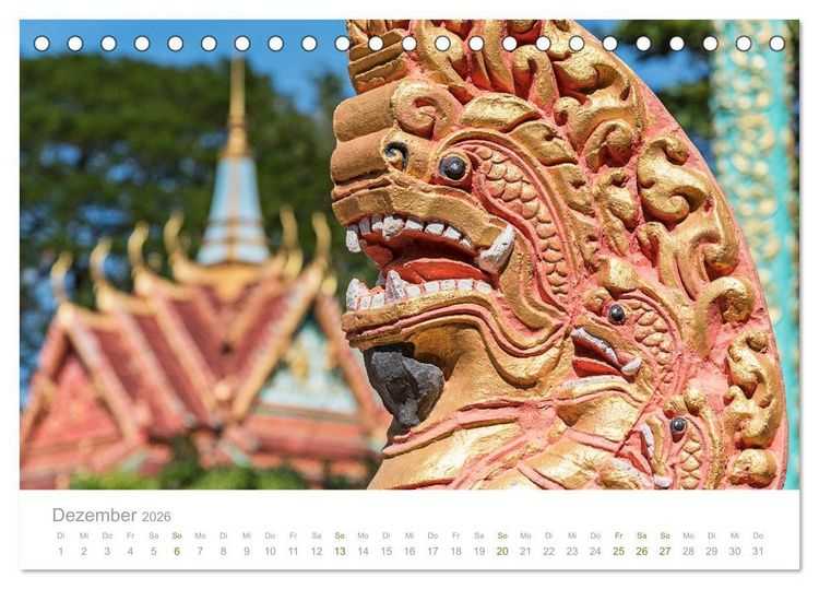 Produktbild: Geheimnisvolles Indochina Kambodscha, Laos, Vietnam (Tischkalender 2026 DIN A5 quer), CALVENDO Monatskalender