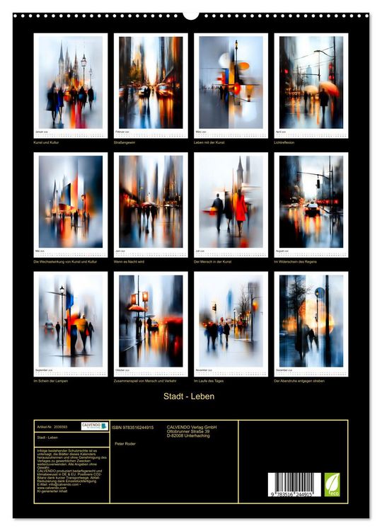 Produktbild: Stadt - Leben (hochwertiger Premium Wandkalender 2026 DIN A2 hoch), Kunstdruck in Hochglanz