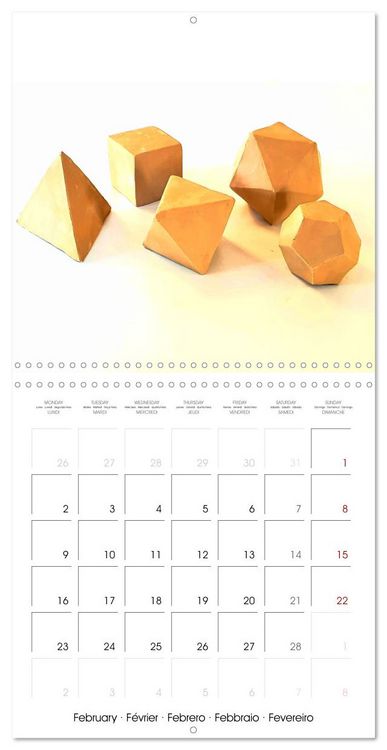 Produktbild: The Platonic Bodies modelled in clay (Wall Calendar 2026 12 &times; 12 Inch) CALVENDO 12 Month Wall Calendar