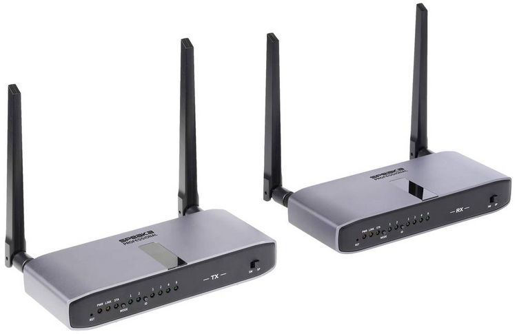 Produktbild: SpeaKa Professional SP-HWE-800 HDMI-Funk&uuml;bertragung (Set) 150 m 5 GHz 1920 x 1080 Pixel Sichere Funk&uuml;bertragung, durchgeschleifter HDMI-Ausgang