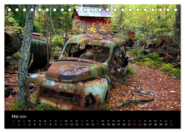 Produktbild: Schrottautos im Kyrk&ouml; Mosse (Tischkalender 2026 DIN A5 quer), CALVENDO Monatskalender